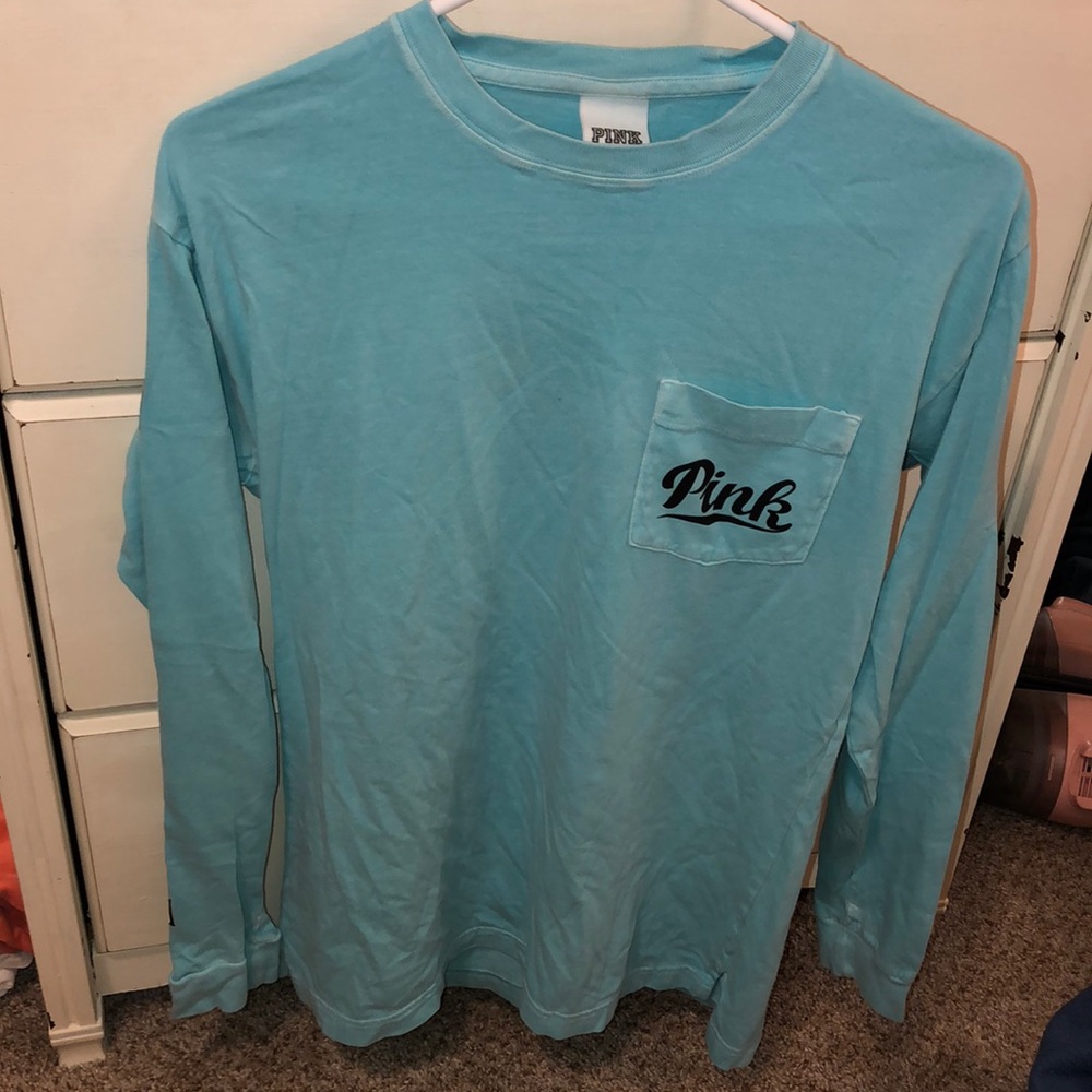 Bright blue long sleeve T-shirt!